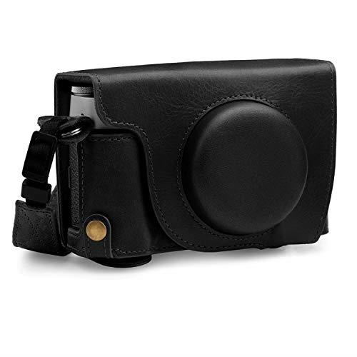 MegaGear Ever Ready Genuine Leather Camera Case Compatible with Fujifilm X100V - Black