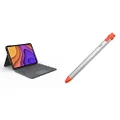 Logitech Folio Touch Keyboard Cover for iPad Air 4th Gen Logitech Crayon Digital Pencil for iPad 6th Generation, Orange
