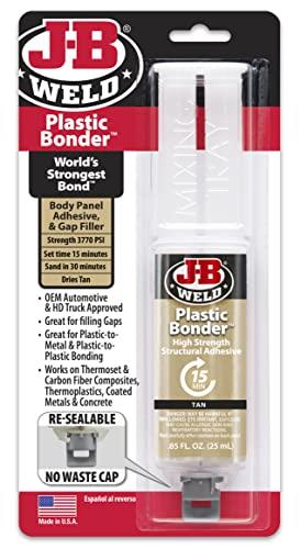 JB Weld PlasticBonder Syringe, Tan, 25 ml