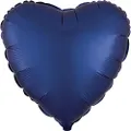 Anagram Satin Luxe Standard HX Heart Shape S18 Foil Balloon, Navy, 45 cm Size