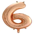 213746 Foil Balloon 34" Decrotex Rose Gold Number 6