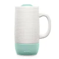 Ello Jane Ceramic Travel Mug with Handle, Splash-Resistant Slider Lid and Built in Coaster, Perfect for Coffee and Tea, BPA Free, Dishwasher Safe, Yucca, 18oz