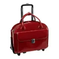 Mcklein USA 94366 Glen Ellyn, 15" Leather Patented Detachable -Wheeled Ladies Laptop Briefcase, One Size, Red