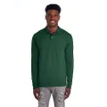 Jerzees Men's Long Sleeve Polo Shirts, SpotShield Stain Resistant, Sizes S-2X, Forest Green, Small