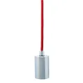 Lexi Lighting Chrome Ceiling Pendant Lamp Light with Fabric Cable, Red