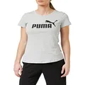 PUMA Women's Essential Logo Tee, Light Gray Heather, XS