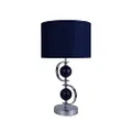Lexi Lighting Rialto Table Lamp, Navy - Contemporary Style with E27 Lamp Holder, Fabric Shade, and 31.5" Height - Perfect for Living Room and Entryway Décor