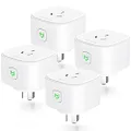 meross Smart Plug WiFi Outlet with Energy Monitor, 4 Piece