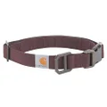 Carhartt Nylon Duck Dog Collar, Fully Adjustable Durable 2-Ply Cordura Nylon Canvas Collars for Dogs, Deep Wine, Large