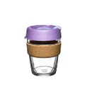 KeepCup Brew Cork | Reusable Tempered Glass Coffee Cup | Travel Mug with Splash Proof Lid, Cork Band, BPA & BPS Free | Medium 12oz/340ml |Moonlight