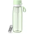 Philips GoZero Everyday Filtered Water Bottle with Philips Everyday Water Filter, BPA-Free Tritan Plastic, Purify Tap Water Into Healthy Drinking Tasting Water, 22 oz, Green