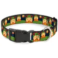 Buckle-Down PC-W30464-S Duck with Frog Hat Plastic Clip Collar, Small/9-15