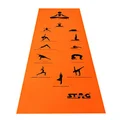Stag Yoga Mantra Asana Orange Mat (4 mm) With Bag | Home and Gym Use for Men and Women | With Cover | For Yoga, Pilates, Exercises