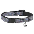 Buckle-Down Breakaway Cat Collar with Bell, 3D Glasses TV Noise, 8.5 to 12 Inches Length x 0.5 Inch Wide