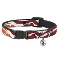 Cat Collar Breakaway Bacon Close Up 8 to 12 Inches 0.5 Inch Wide