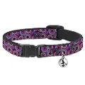 Cat Collar Breakaway Jagged Rings Purples Blues Yellow 8 to 12 Inches 0.5 Inch Wide