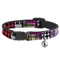 Cat Collar Breakaway Plaid Animal Skins 8 to 12 Inches 0.5 Inch Wide