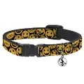 Cat Collar Breakaway Jack O Lantern Collage Black 8 to 12 Inches 0.5 Inch Wide