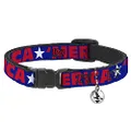Cat Collar Breakaway Merica Star Blue Red White 8 to 12 Inches 0.5 Inch Wide