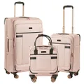kensie Hudson Softside 3-Piece Spinner Luggage Set, Rose, 3-Piece Set (20/24/28), Hudson Softside 3-Piece Spinner Luggage Set (KN-A6203)