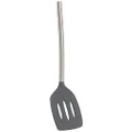Tovolo Silicone Slotted Turner with Stainless Steel Handle, Pancake Spatula, Scratch-Resistant Kitchen Utensil for Nonstick Cookware & Cast Iron Skillets, 1 EA, Charcoal