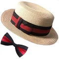 Boater Hat & Bow Tie Set Boater Hat & Bow Tie Set