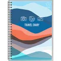 Upward Diaries 4239 Undated Travel Diary, A5 Size - Clear PVC Jacket - Abstract Landscape Design