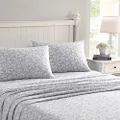 Laura Ashley Home - Twin Sheets, Cotton Flannel Bedding Set, Brushed for Extra Softness & Comfort (Crestwood, Twin)
