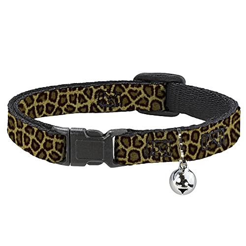 Cat Collar Breakaway Leopard Brown 8 to 12 Inches 0.5 Inch Wide