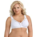 EXQUISITE FORM Women's Exquisite Form Fully Womens Front Close Posture With Lace 5100531 Bra, White, 34C US