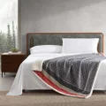 Eddie Bauer - Throw Blanket, Brushed Fleece Bedding with Sherpa Reverse, Soft & Cozy Home Decor for Bed or Couch (Fair Isle Dark Steel, 50" x 70")