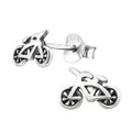 Bicycle Earrings - Sterling Silver Gift, Sterling Silver Stainless Steel Silver