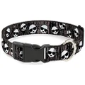 Buckle-Down Plastic Clip Dog Collar, Panda with Sunglasses Palm Trees, 16 to 23 Neck Size x 1.5 Inch Width