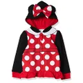 Disney Baby Girls' Toddler Minnie Mouse Costume Zip-up Hoodie, Black/Red, 5T