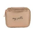 Miamica Zippered “My Pills” Pill Case with 8-Day Removable Plastic Medicine Organizer, Rose Gold, 3.5” L x 2.75” W x 1.25” H – Keep Your Vitamins and Pills Organized – Compact and Sleek Pill Box, Rose