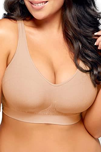 Playtex Women's Microfibre Comfort Revolution Wirefree Bra, Nude, Large