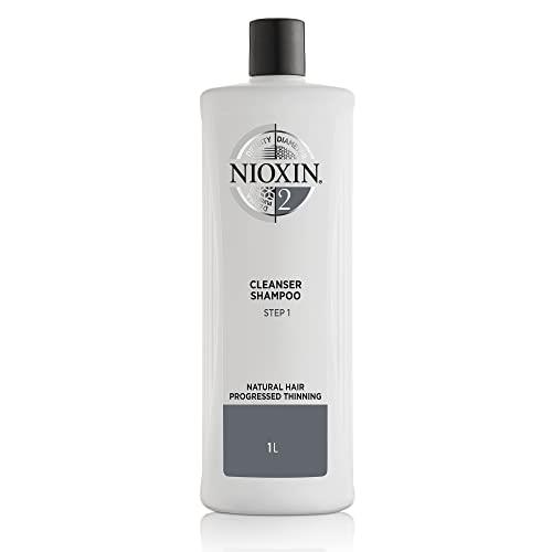 NIOXIN System 2 Cleanser Shampoo 1L, For Natural Hair with Progressed Thinning