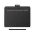 Wacom Intuos Small Bluetooth Graphics Drawing Tablet, 4 Customizable ExpressKeys, Portable for Teachers, Students and Creators, Compatible with Chromebook Mac OS Android and Windows - Black