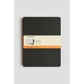 Moleskine QP331 Cahier Notebook, Set of 3, Ruled, Extra Extra Large, Black