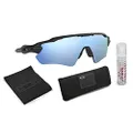 Oakley Radar EV Path Sunglasses (Matte Black Frame/Deep Prizm Water Polarized Lens) with Lens Cleaning Kit (Black)