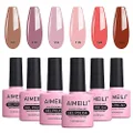 AIMEILI Soak Off UV LED Gel Nail Polish Multicolour/Mix Colour/Combo Colour Set Of 6pcs X 10ml - Kit Set 30