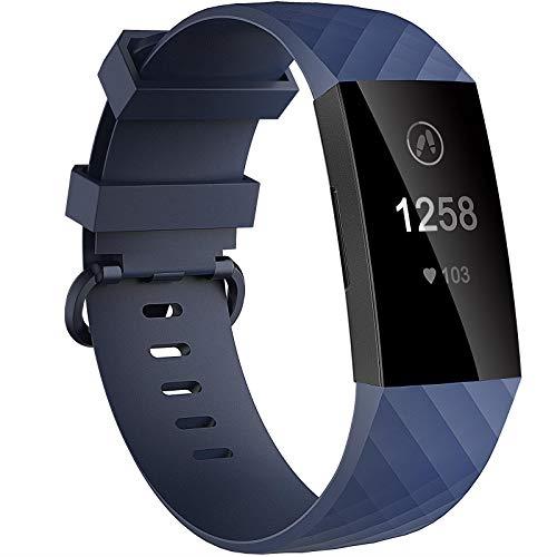 Velavior Waterproof Bands for Fitbit Charge 3 / Charge3 SE, Wristbands for Women Men Small Large, Navy, Small