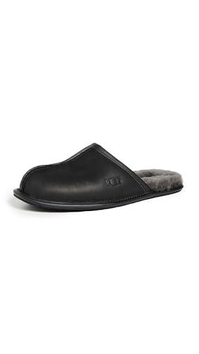 UGG Men's Scuff Slipper, Black Leather, 7