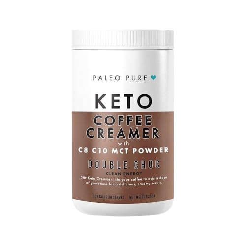 Paleo Pure Keto Coffee Creamer Protein Mix with MCT Powder Double Choc 250 g