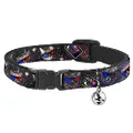 Cat Collar Breakaway 3 D TV Cats in Space 8 to 12 Inches 0.5 Inch Wide