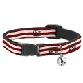 Cat Collar Breakaway Bacon Stripe 8 to 12 Inches 0.5 Inch Wide