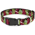 Cat Collar Breakaway Green Red Dragons Smoking Gray 8 to 12 Inches 0.5 Inch Wide