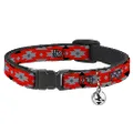 Cat Collar Breakaway Navajo Gray Red Gray Black 8 to 12 Inches 0.5 Inch Wide
