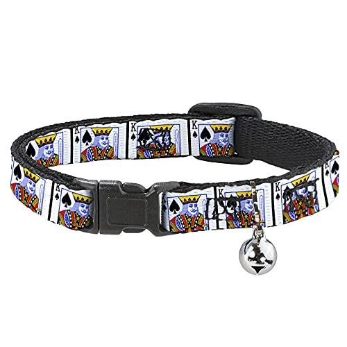 Cat Collar Breakaway King of Spades 8 to 12 Inches 0.5 Inch Wide