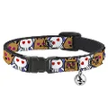 Cat Collar Breakaway Buckle Down Cartoon Close Up 8 to 12 Inches 0.5 Inch Wide
